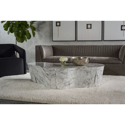 Ava 59.5 X 36 inch Marble Look Outdoor Coffee Table